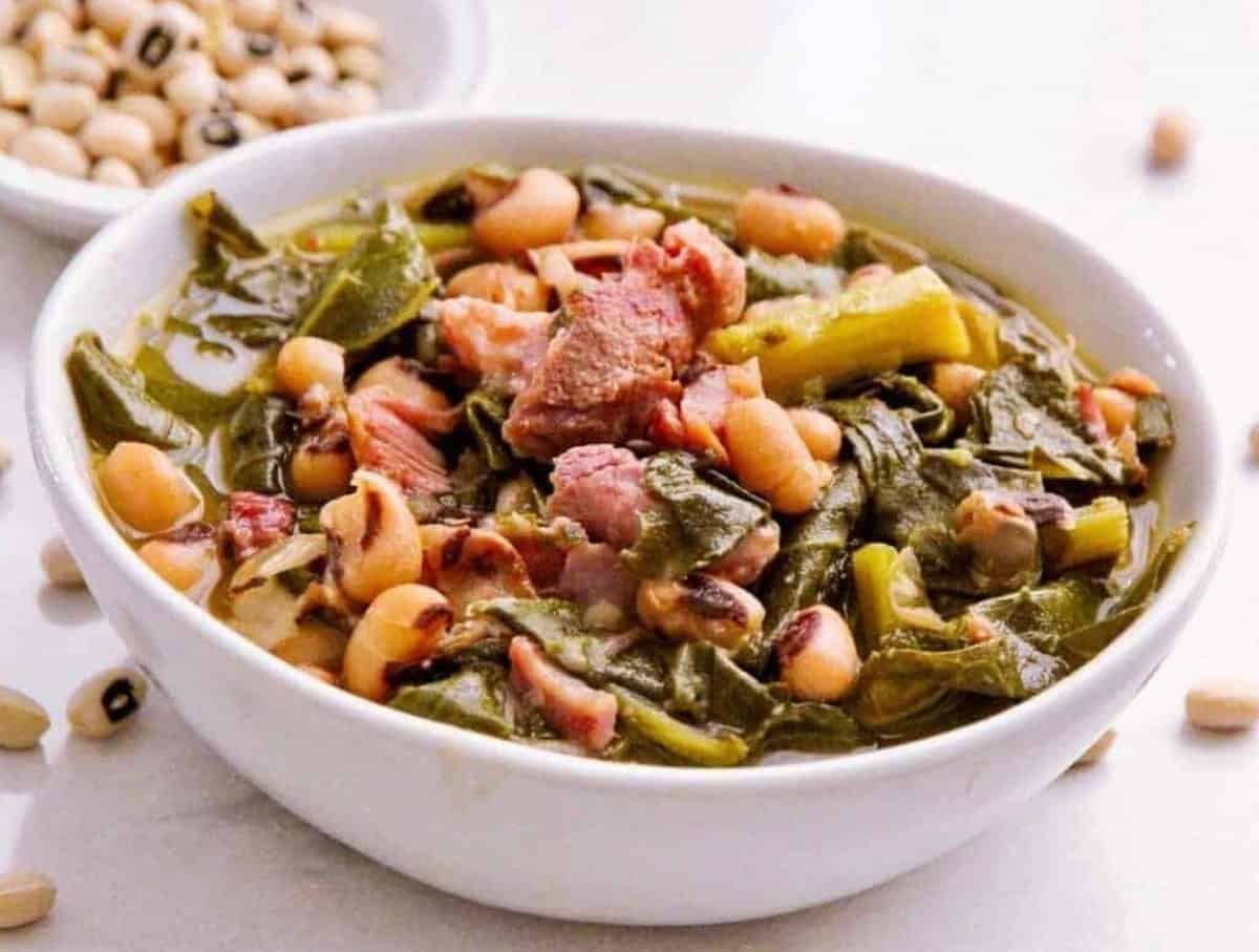 Instant Pot Black Eyed Peas with Ham and Greens