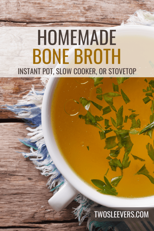 Bone Broth recipe Pin with text overlay