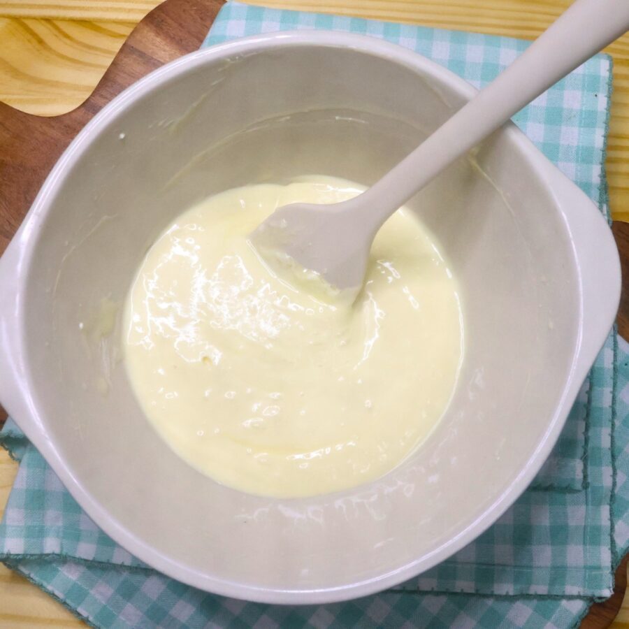 Low Carb Cheesecake filling combined in a mixing bowl