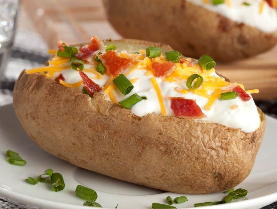 Instant Pot Baked Potatoes with toppings