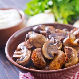 Air Fryer Mushrooms in a bowl