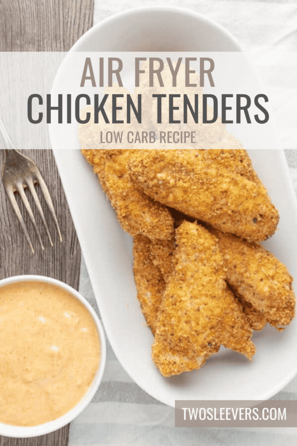 Air Fryer Chicken Tenders Pin with text overlay