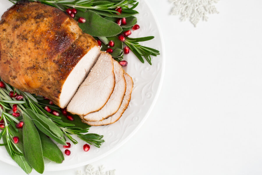 turkey breast with cranberry  garnish