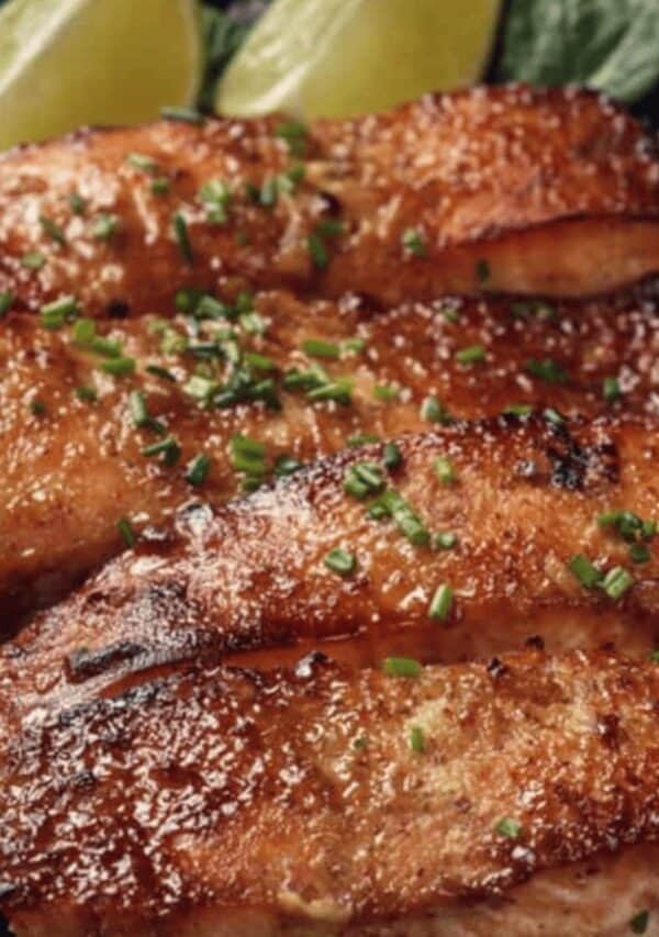 Instant Pot Salmon with Orange Ginger Glaze on a plate