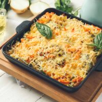 Stuffed Pepper Casserole in a baking dish