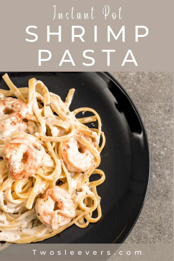 Shrimp Pasta Pin with text overlay
