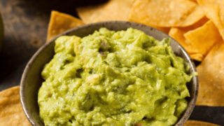 Overhead shot of Chipotle Guacamole in a bowl