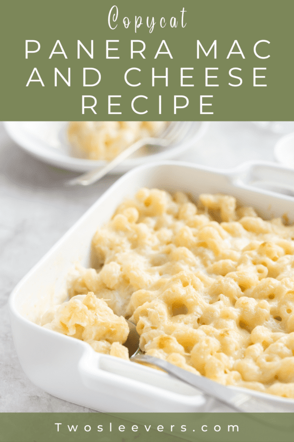 Panera Mac and Cheese Recipe Pin with text overlay