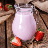 Pink Drink Starbucks Copycat recipe in a glass pitcher