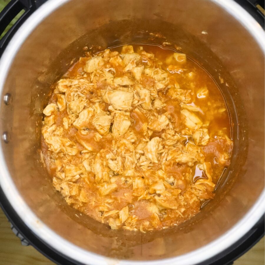 Cooked Salsa Chicken in an Instant Pot