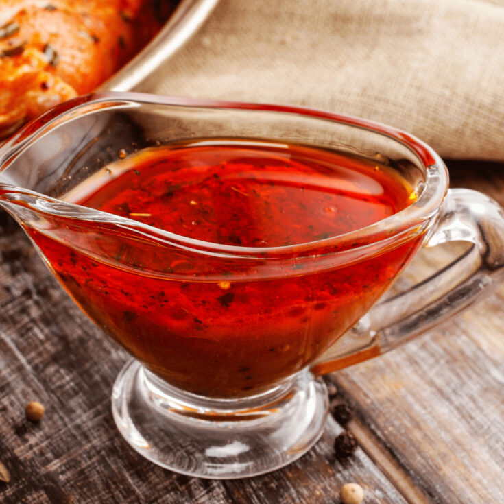 Chicken Thigh Marinade in a glass serving bowl