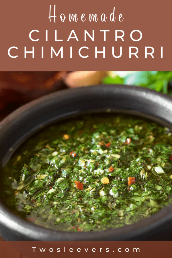 Cilantro Chimichurri Pin with text overlay