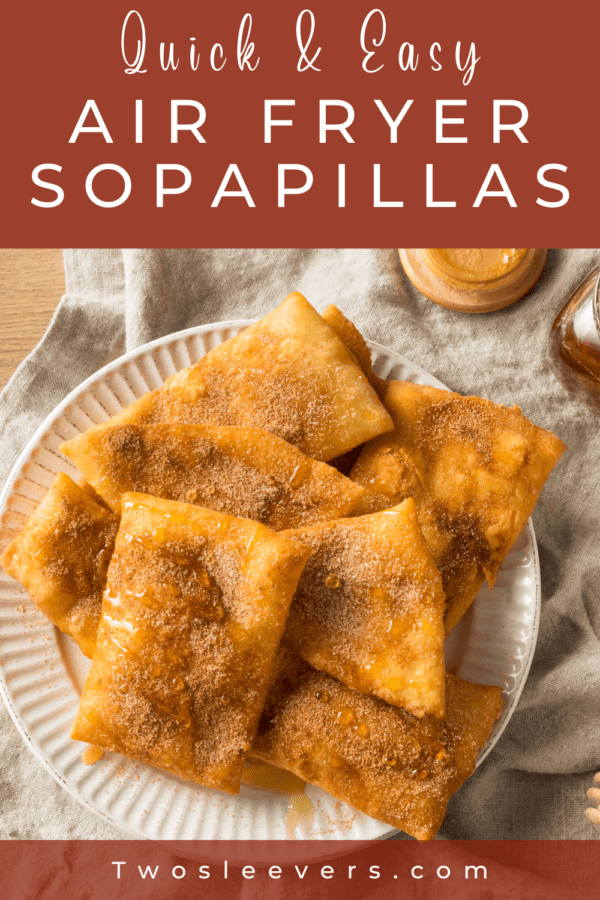 Air Fryer Sopapilla Pin with text overlay