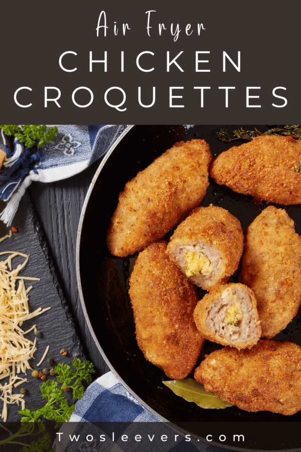 Chicken Croquettes Pin with text overlay