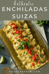 Enchiladas Suizas pin with text overlay