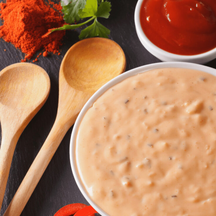 Close up overhead image of Taco Salad Dressing