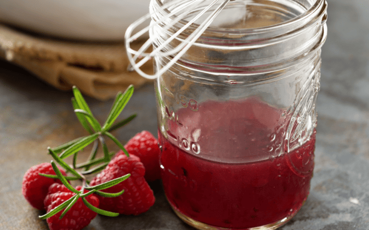 Raspberry Vinaigrette in a small glass jar