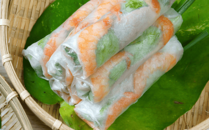 Shrimp summer rolls with dipping sauce