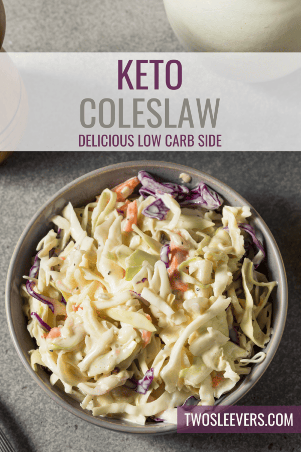 Keto Coleslaw Pin with text overlay