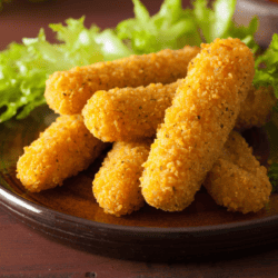 Close up image of air fryer mozzarella sticks