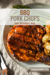 BBQ Pork Chops with text overlay