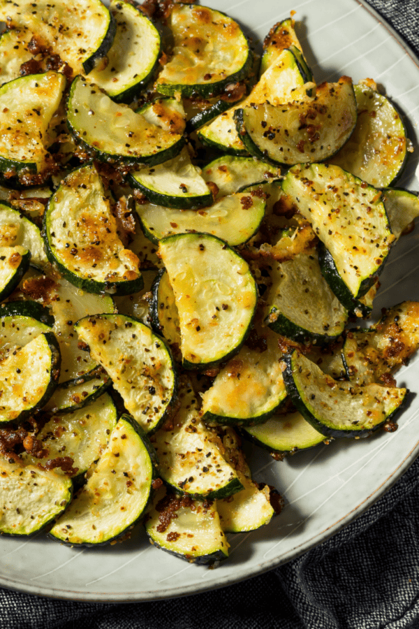 Close up of Roasted Zucchini on a plate