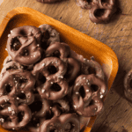 Close up image of Chocolate Covered Pretzels in a serving bowl - 8