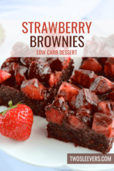 Strawberry Brownies on a white plate