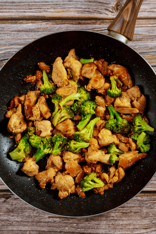 A Chicken and Broccoli recipe in a skillet