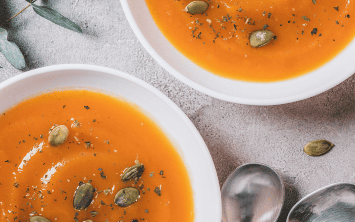 Overhead image of Instant Pot Pumpkin Soup