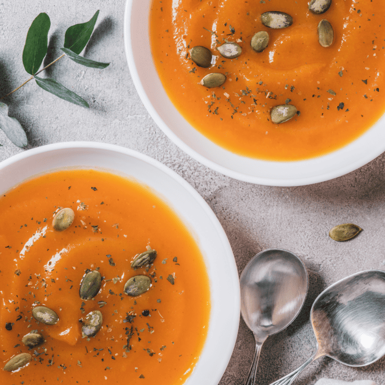 Overhead image of Instant Pot Pumpkin Soup