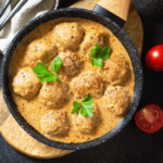 Overhead image of Meatballs in Gravy - 8