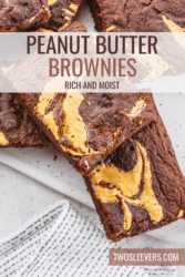Peanut Butter Brownies with text overlay