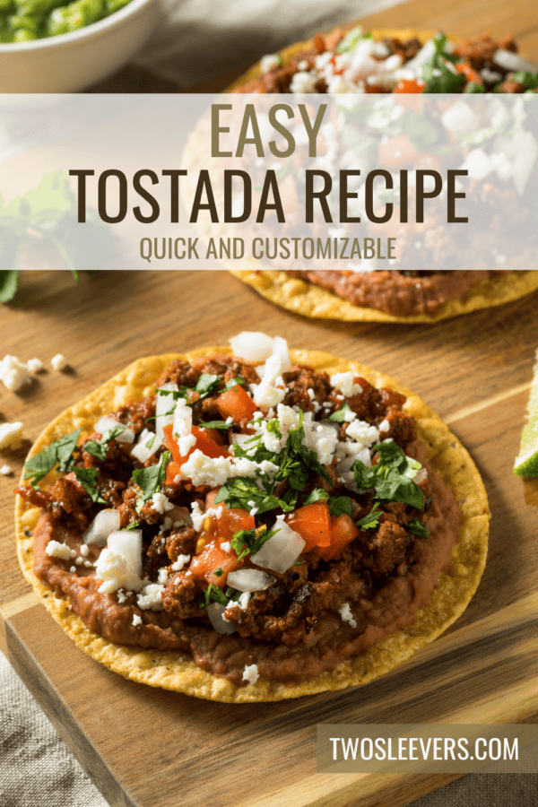 Tostada Recipe Pin with text overlay