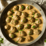 close up overhead image of Instant Pot Swedish Meatballs - 9