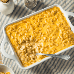 Instant Pot Mac and Cheese in a baking dish