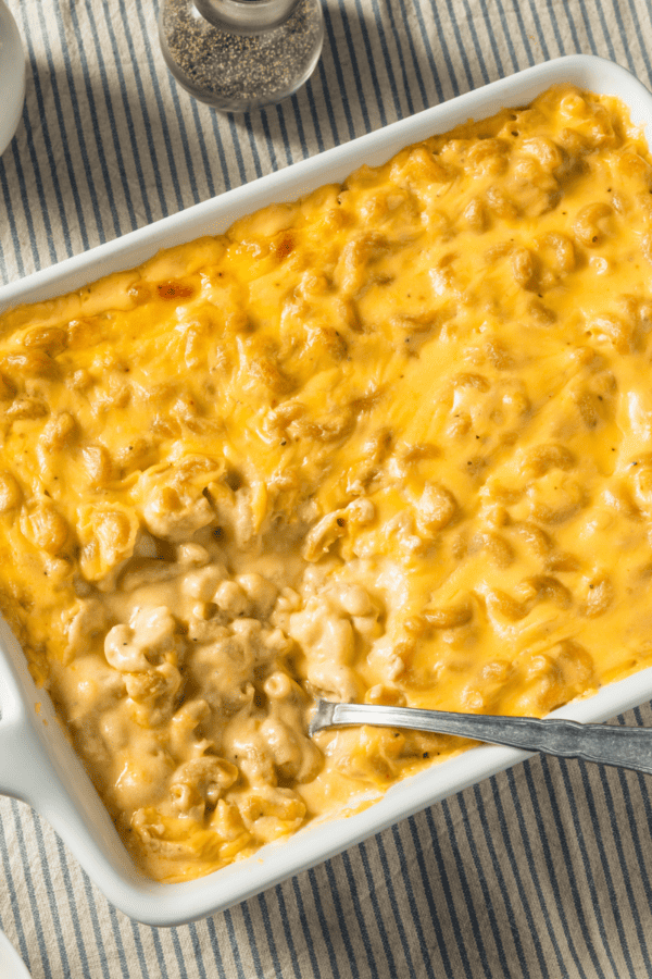Instant Pot Mac and Cheese in a baking dish