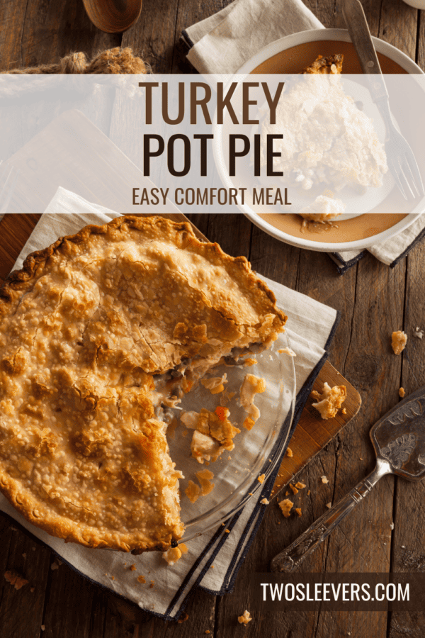 Turkey Pot Pie Pin with text overlay