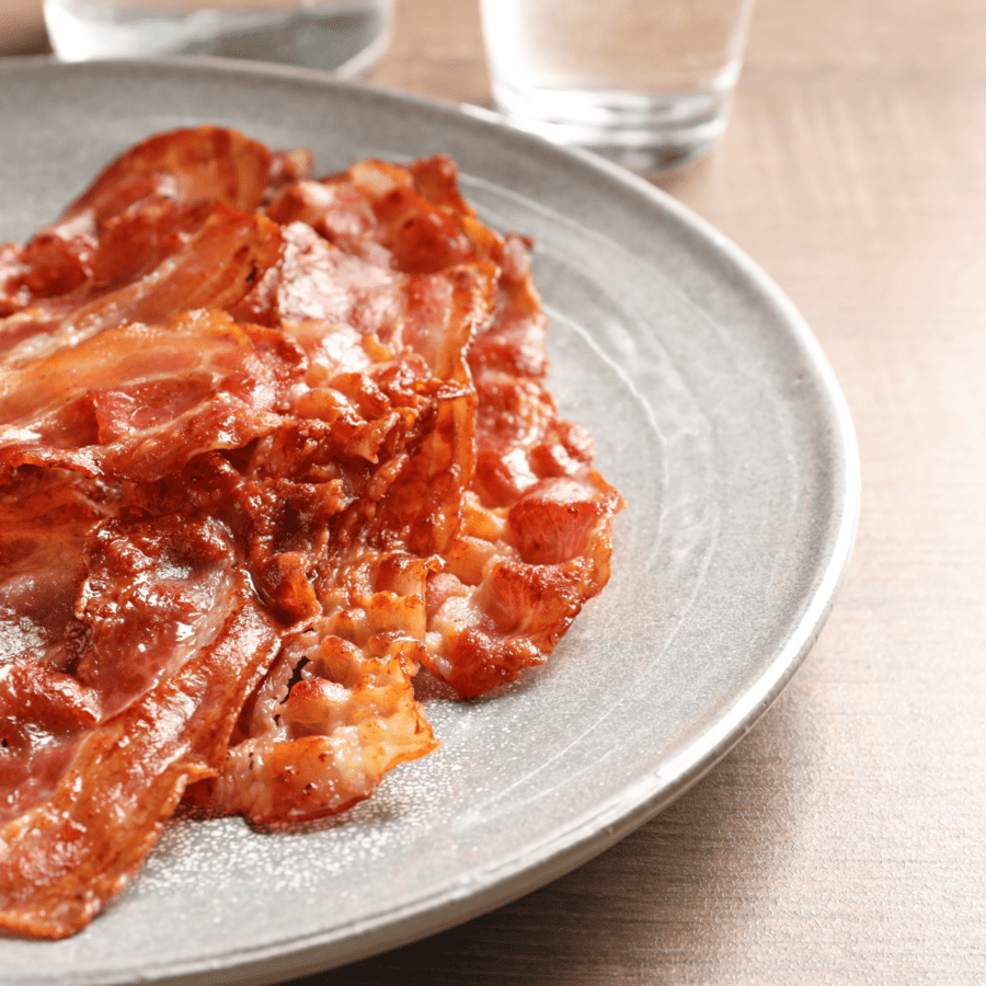 Oven Baked Bacon on a plate 