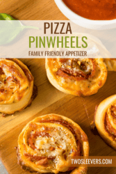 Pizza Pinwheel Pin with text overlay