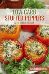 Keto Stuffed Peppers Pin with text overlay
