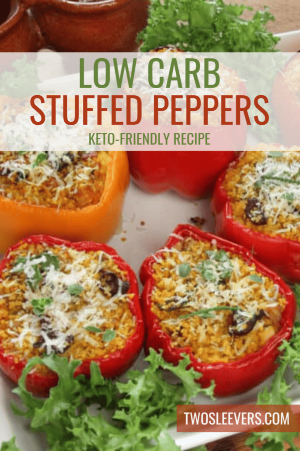 Keto Stuffed Peppers Pin with text overlay