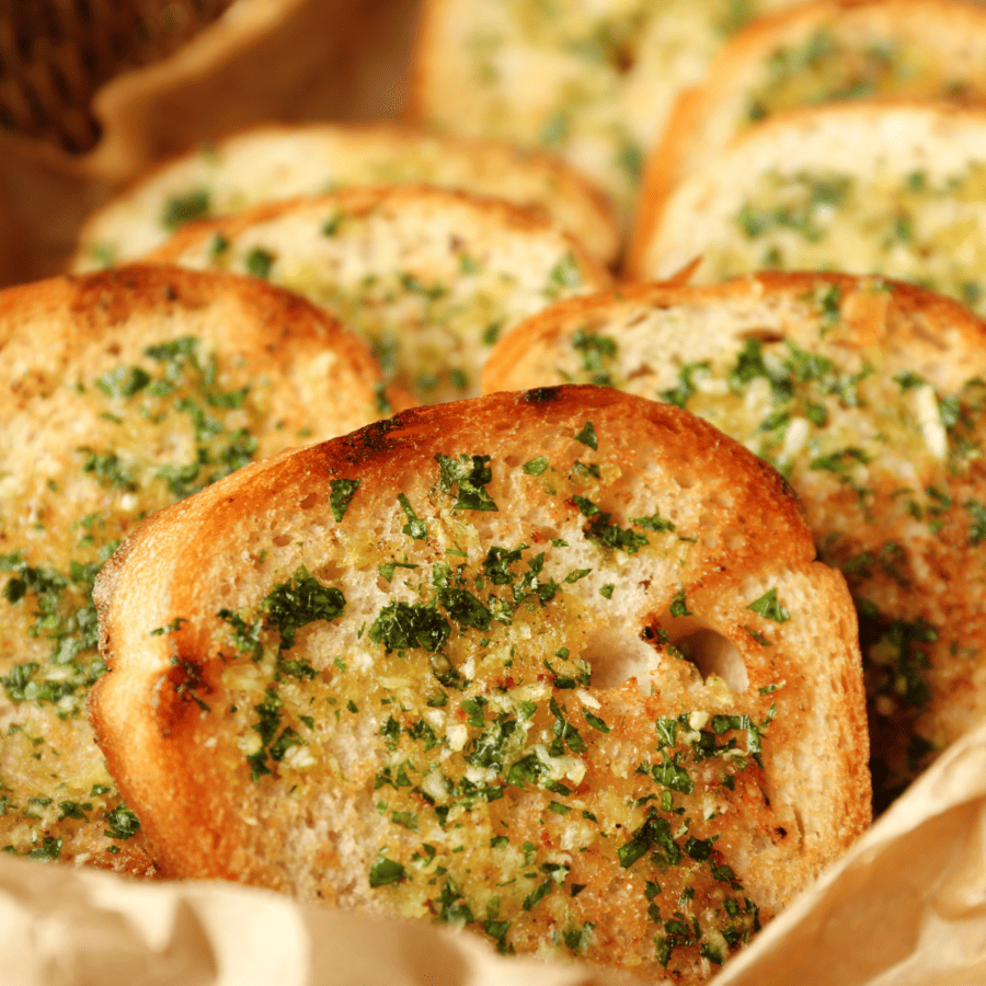 Texas Toast Garlic Bread in a basket 