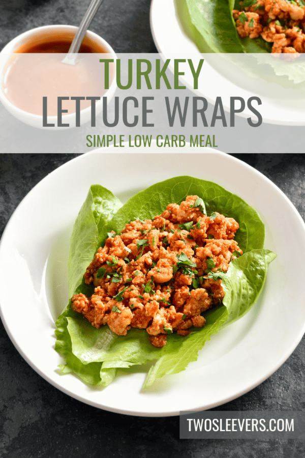Turkey Lettuce Wraps Pin with text overlay