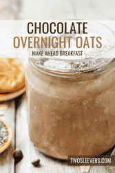 Chocolate Overnight Oats Pin with text overlay