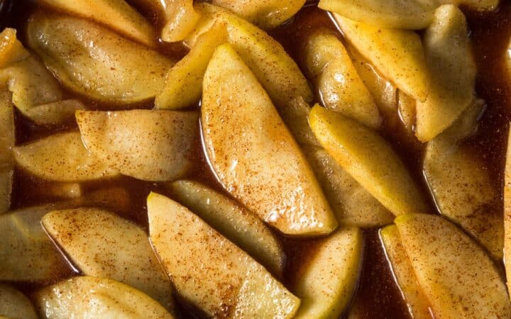 Close up image of Sauteed Apples in a skillet