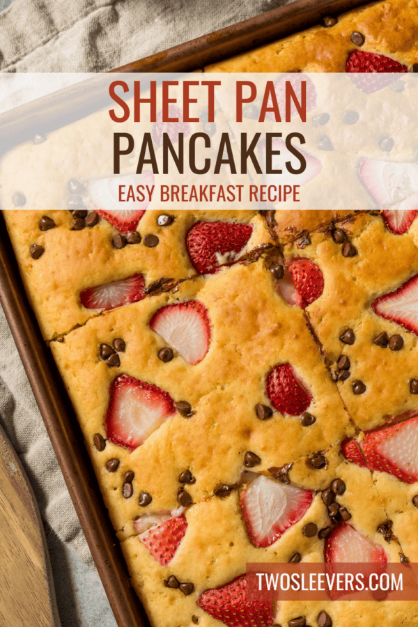 Sheet Pan Pancakes Pin with text overlay