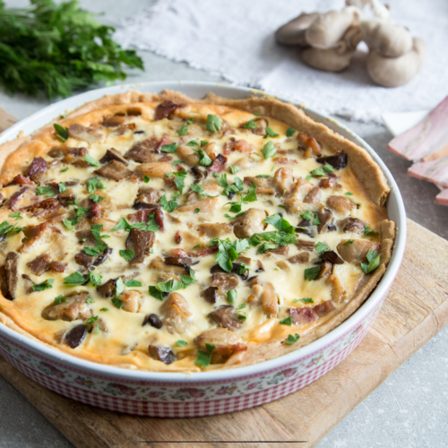 Spinach And Mushroom Quiche Recipe | Vegetable Quiche