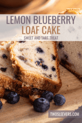 Blueberry Loaf Cake Pin with text overlay