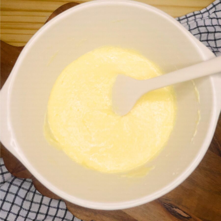 Wet ingredients for blueberry loaf cake batter